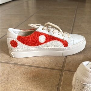 Soludos Orange and White Yin Yang Sneakers